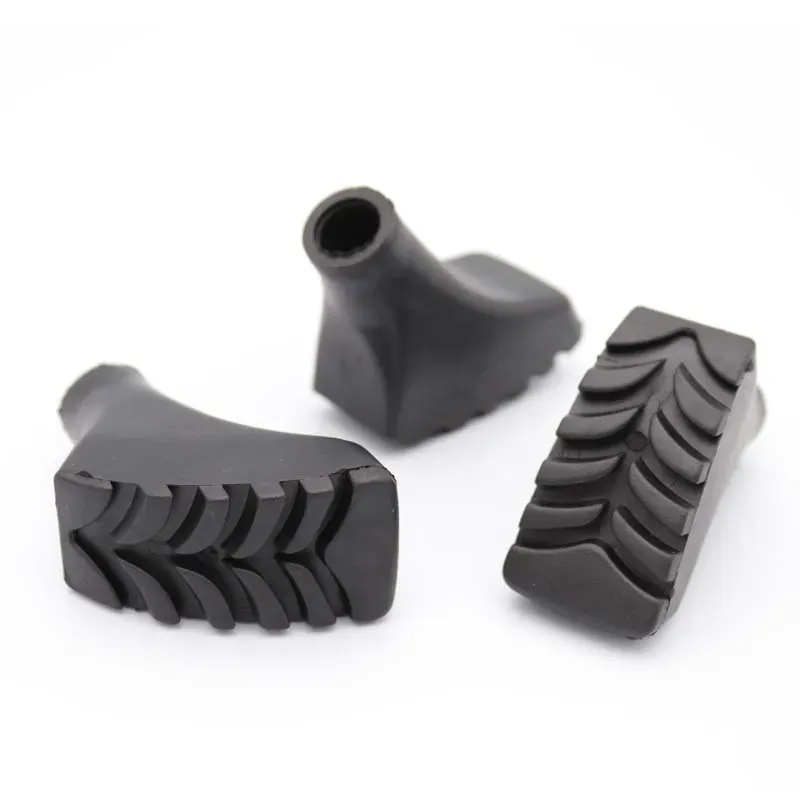 Diez protectores de goma negra para puntas de bastones – Diez piezas en el paquete