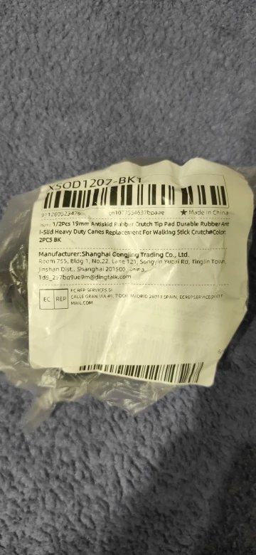 Foto de un comprador: Regatón de goma antideslizante para bastón y muleta, 19 mm