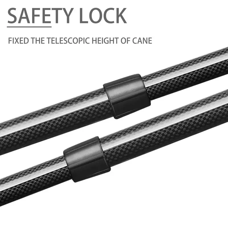 Bastón ajustable de fibra de carbono con mango en T – Ajuste entre 83 y 93 cm