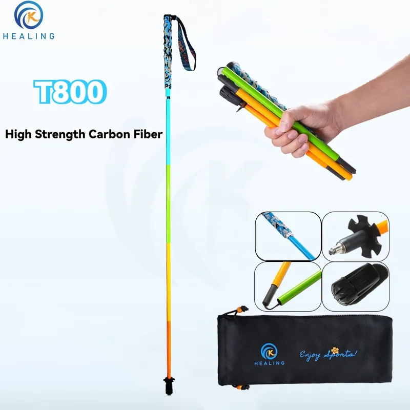 Bastón de Trekking Ultraligero de Fibra de Carbono 5 – vue 1