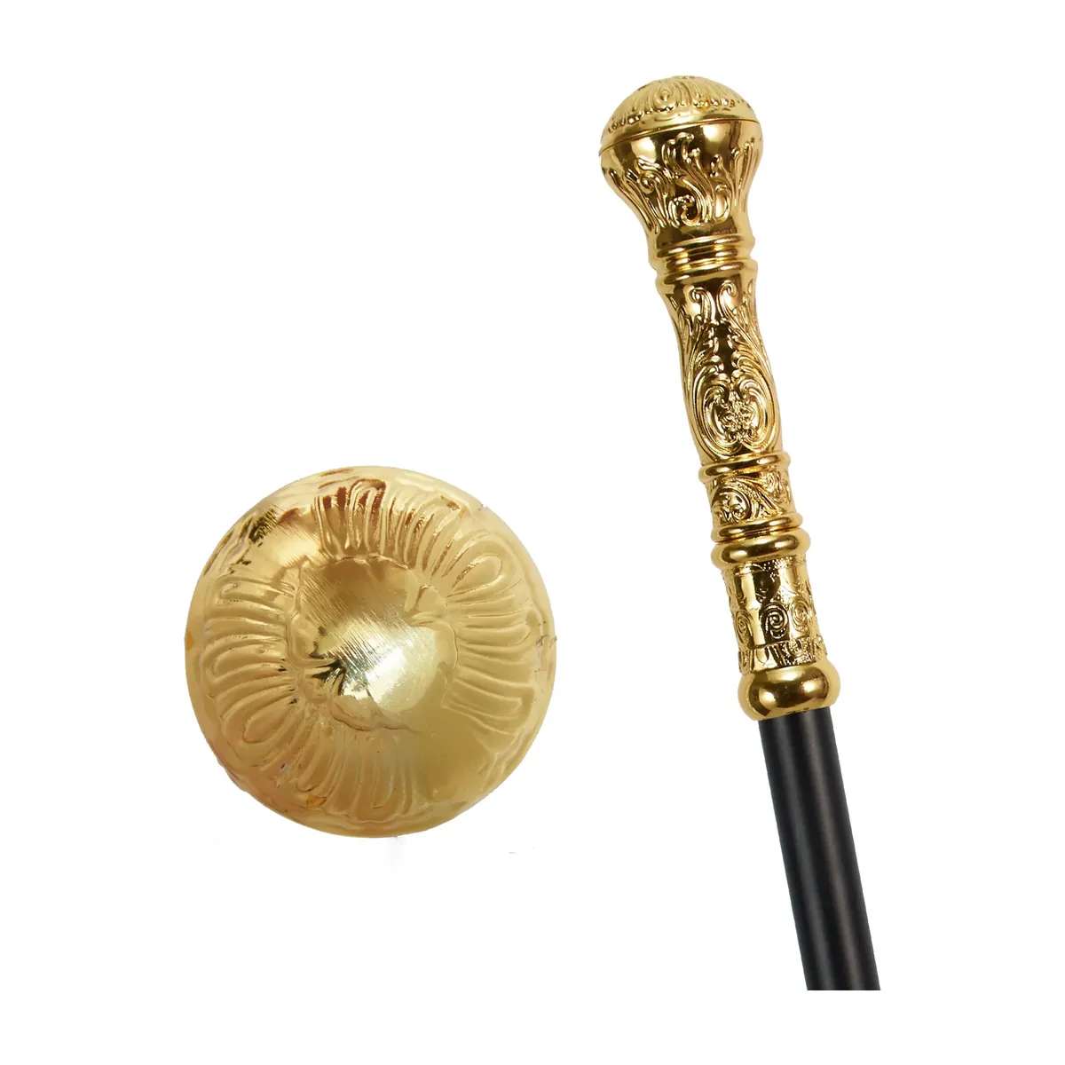 Bastón elegante para mujer dorado con mango redondo, 93 cm – vue 2