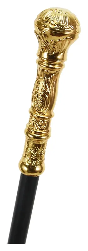 Bastón elegante para mujer dorado con mango redondo, 93 cm