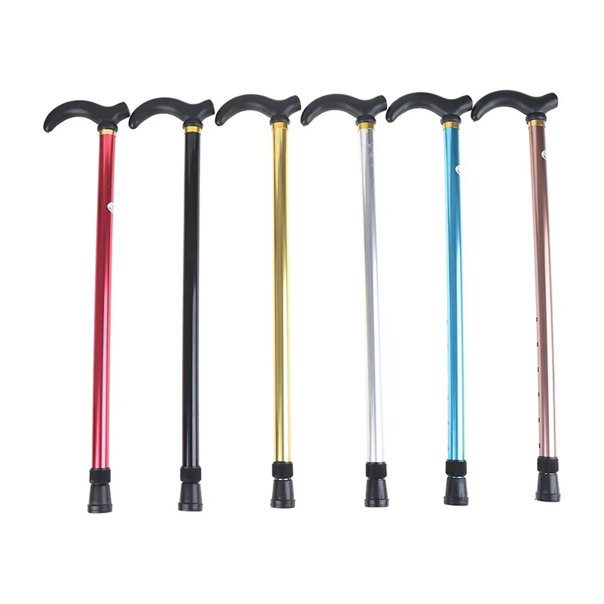 Bastón ortopédico ajustable de aluminio, 75–90 cm – vue 2
