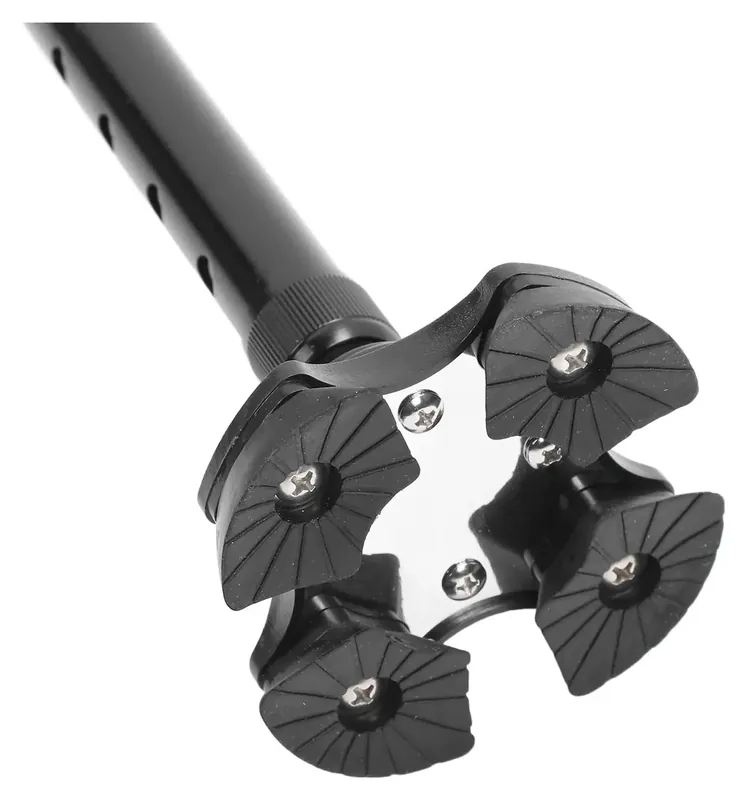 Bastón ortopédico ajustable de cuatro puntas, 58–97 cm