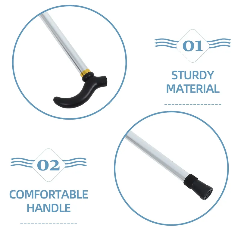 Bastón ajustable de aluminio con mango ergonómico en T – Selecciona el color