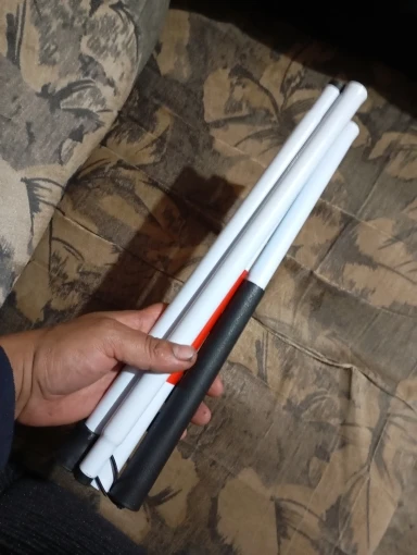 Foto de un comprador: BastÃ³n blanco plegable y reflectante para orientaciÃ³n