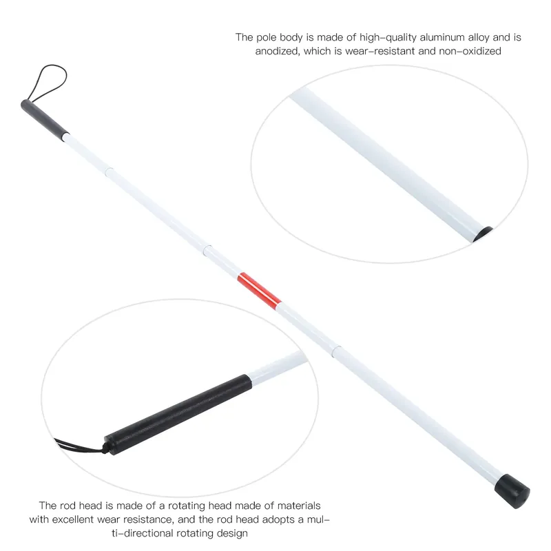 BastÃ³n blanco plegable y reflectante para orientaciÃ³n – OrientaciÃ³n y uso personal