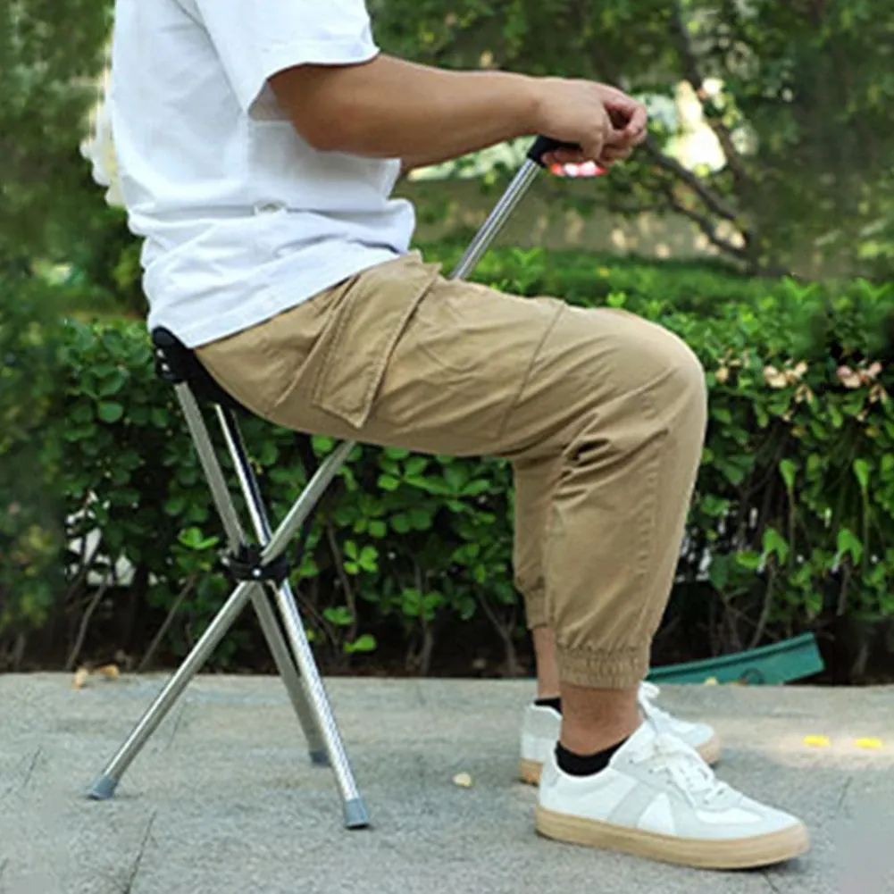 Bastón plegable asiento fácil de llevar taburete portátil silla – vue 2