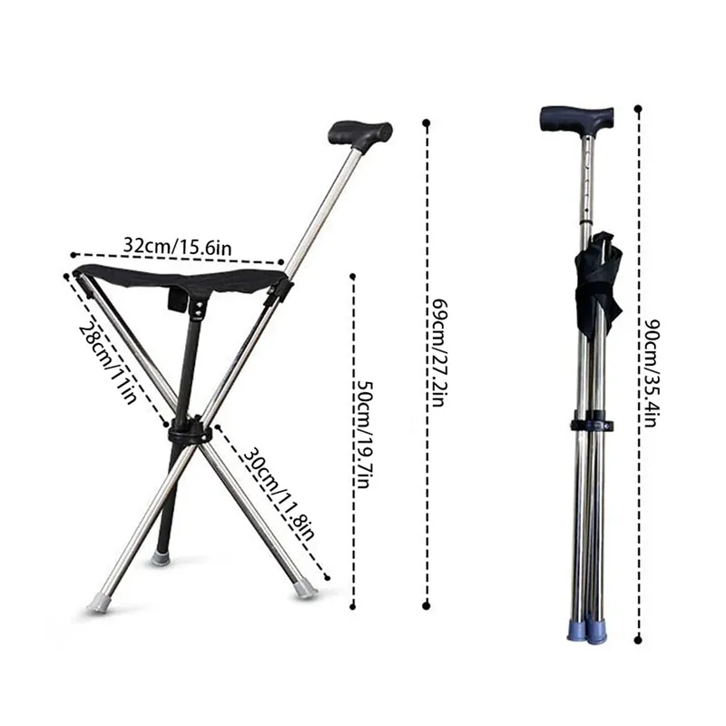 BastÃ³n plegable con asiento portÃ¡til para descansar – Abre la estructura