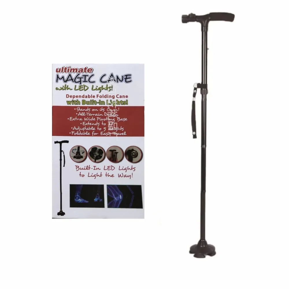 Bastón plegable con luz LED bastón antideslizante ligero y – magic cane 01