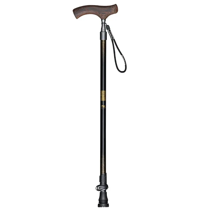 Bastón telescópico ajustable para caminar mango de fácil agarre – dorado