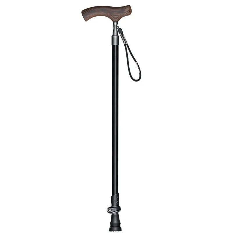 Bastón telescópico ajustable para caminar mango de fácil agarre – negro