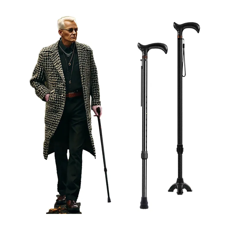 Bastón de viaje telescópico de fibra de carbono ultraligero, 68-93 cm – Ajuste entre 68 y 93 cm