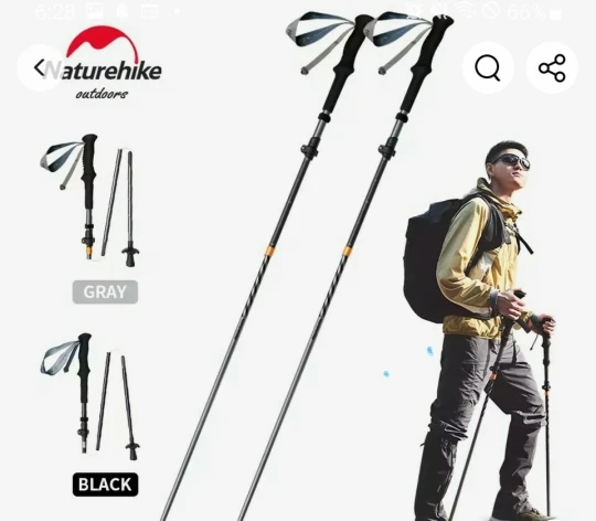 Foto de un comprador: Bastón de trekking de fibra de carbono en cinco secciones