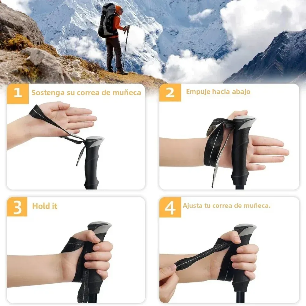 Bastones de Trekking 2PCS Ultraligeros Plegables Telescópicos para Caminatas – vue 5