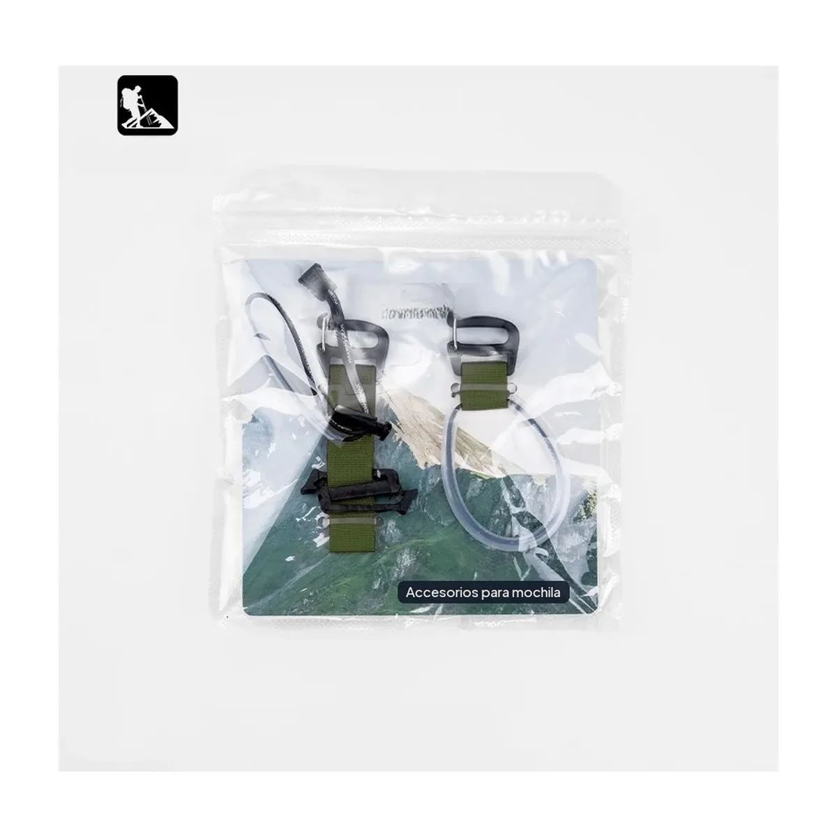Correas para bastón: soporte de fijación para mochila, nailon – verde caqui