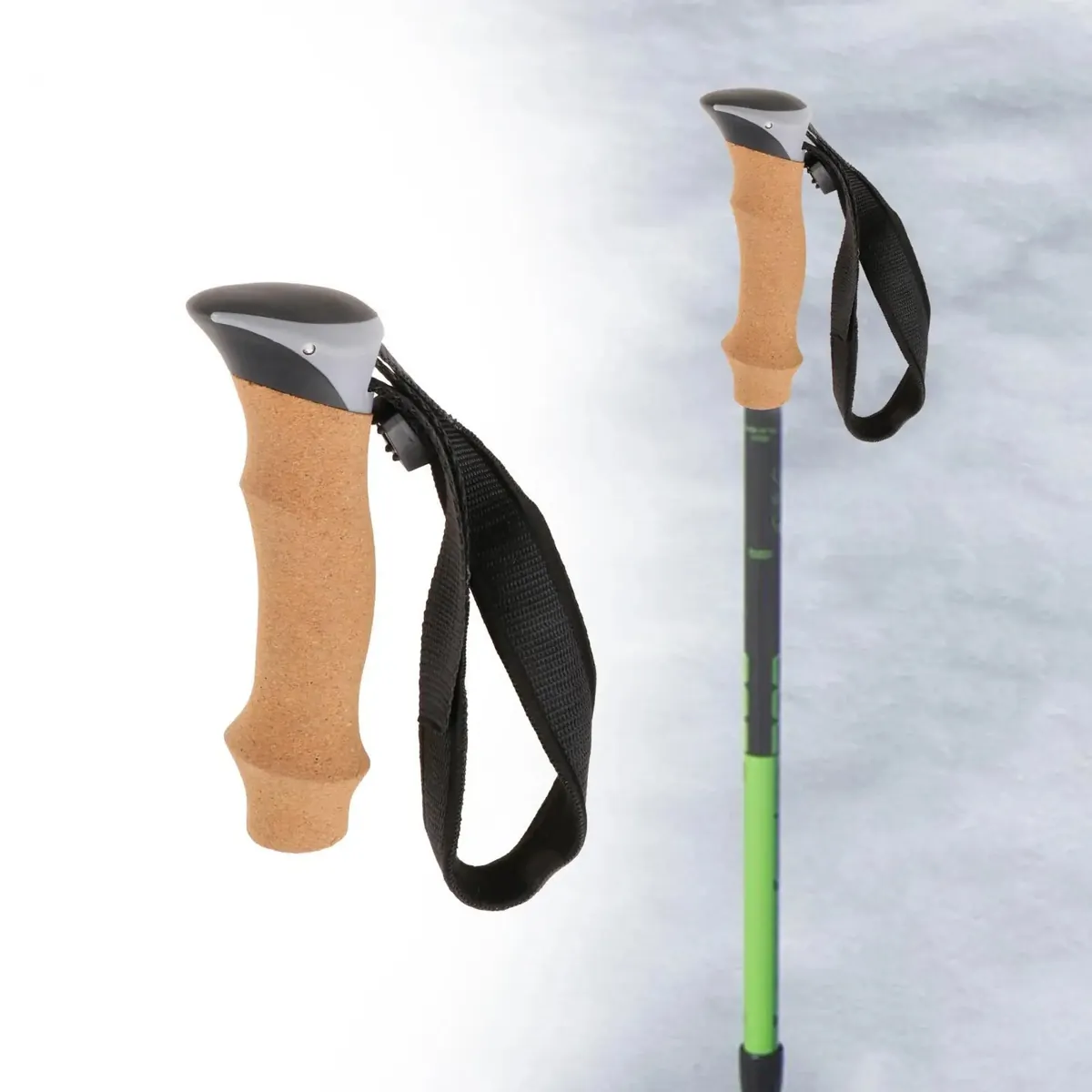 Empuñaduras para bastón de trekking de 18 mm con correa, 14,5 cm – vue 3