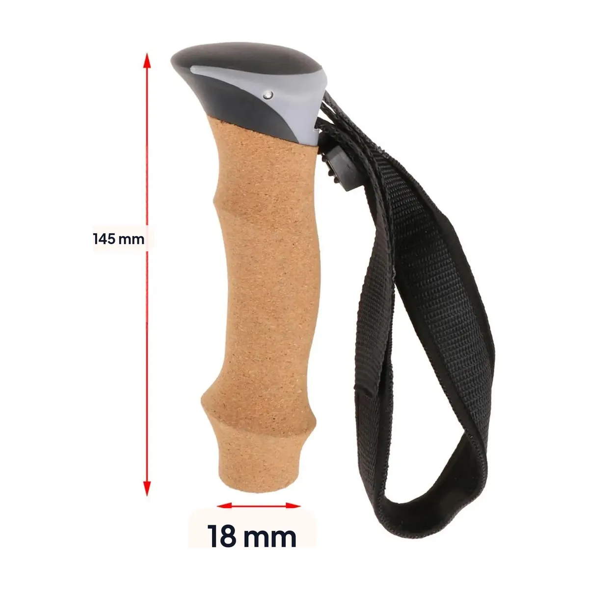 Empuñaduras para bastón de trekking de 18 mm con correa, 14,5 cm – vue 5