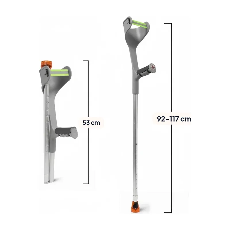 Muletas de antebrazo ajustables y ligeras de 92 a 117 cm – Revisa cada pieza