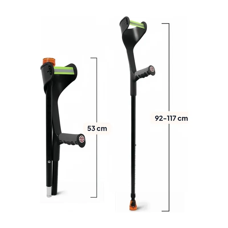 Muletas de antebrazo ajustables y ligeras de 92 a 117 cm – Ajusta el largo