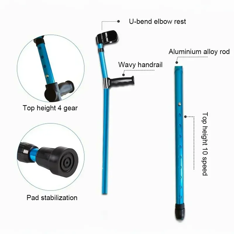 Muletas telescÃ³picas ajustables de aluminio y ABS – Aluminio y piezas ABS