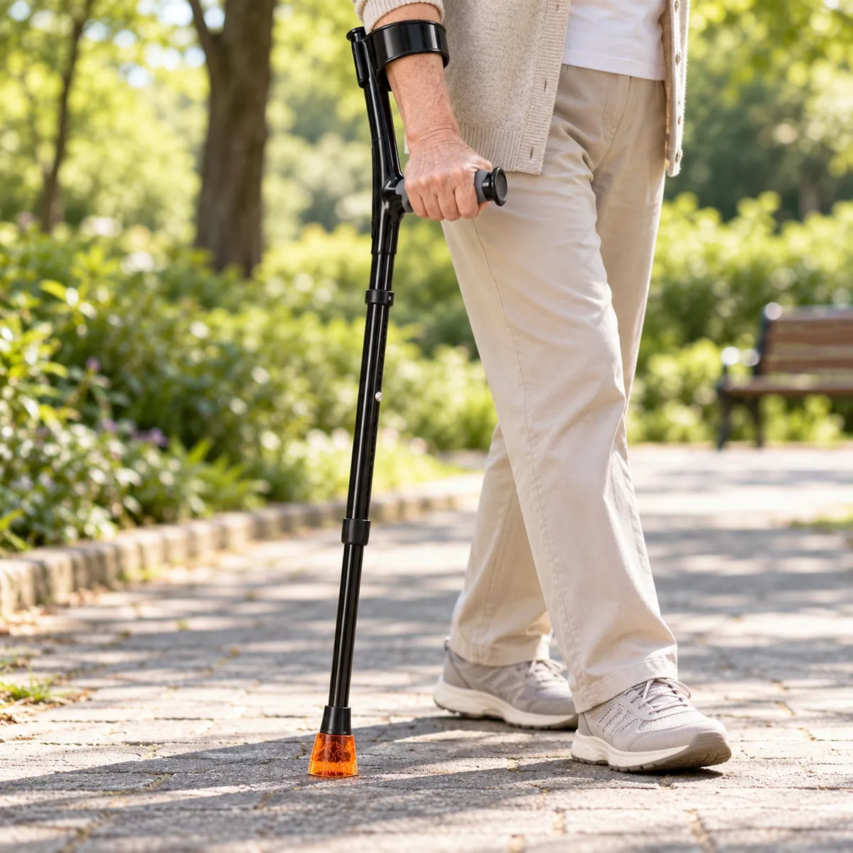 Muletas plegables y ajustables para adultos con brazalete en situation