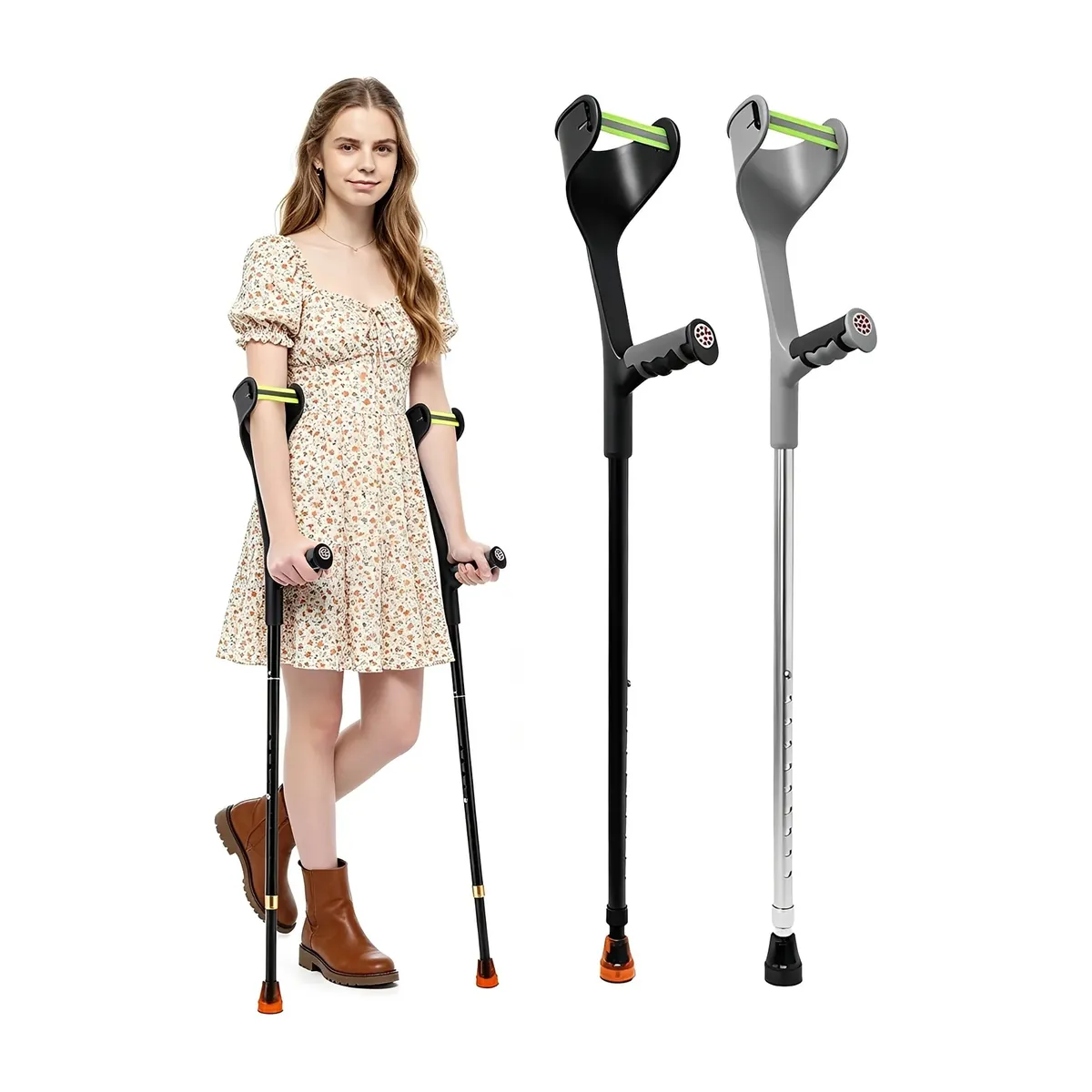 Muletas plegables y ajustables para adultos con brazalete – vue 3