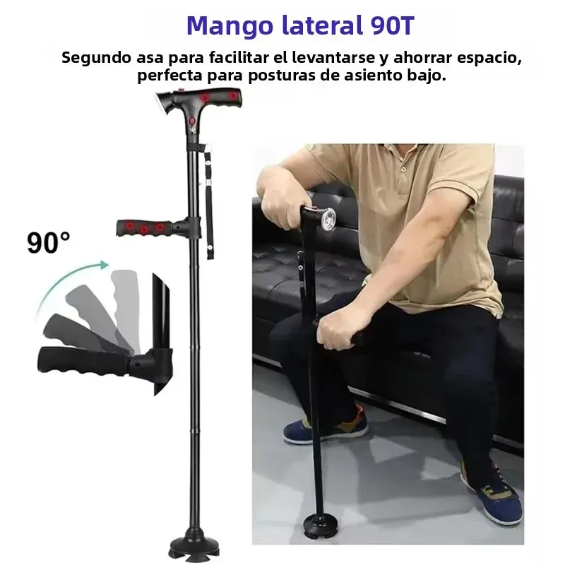 Muletas plegables bastón para caminar con luz LED ajustable – vue 4