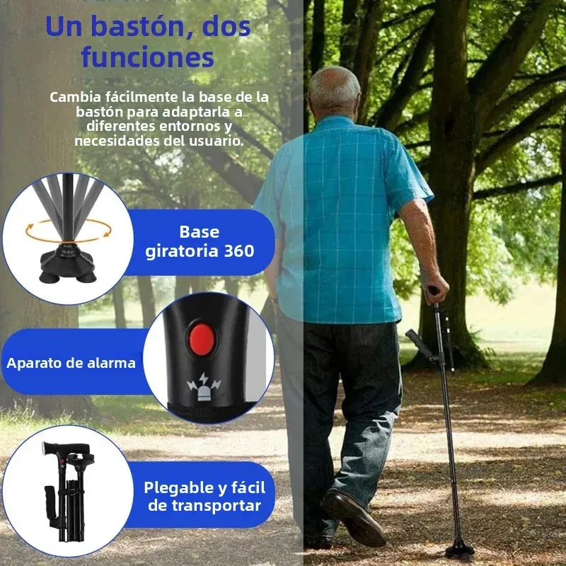 Muletas plegables de aluminio con una o dos abrazaderas – Despliega y ajusta